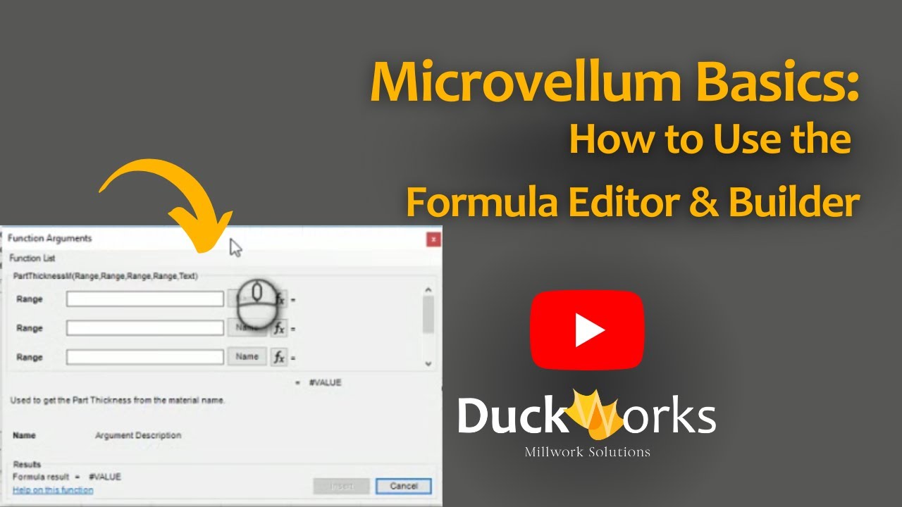 Microvellum: How to Use the Formula Editor & Builder