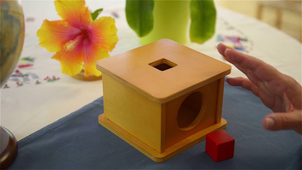 TOYS FOR BRAIN DEVELOPMENT: Imbucare Box with Cube by Jeanne Marie Paynel