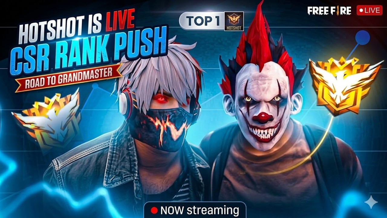 @HOTSHOTGAMING69  🔥New Grandmaster Top 1 Push V Badge Lobby ❤ FF LIVE ✌ Free Fire LIVE! #freefire