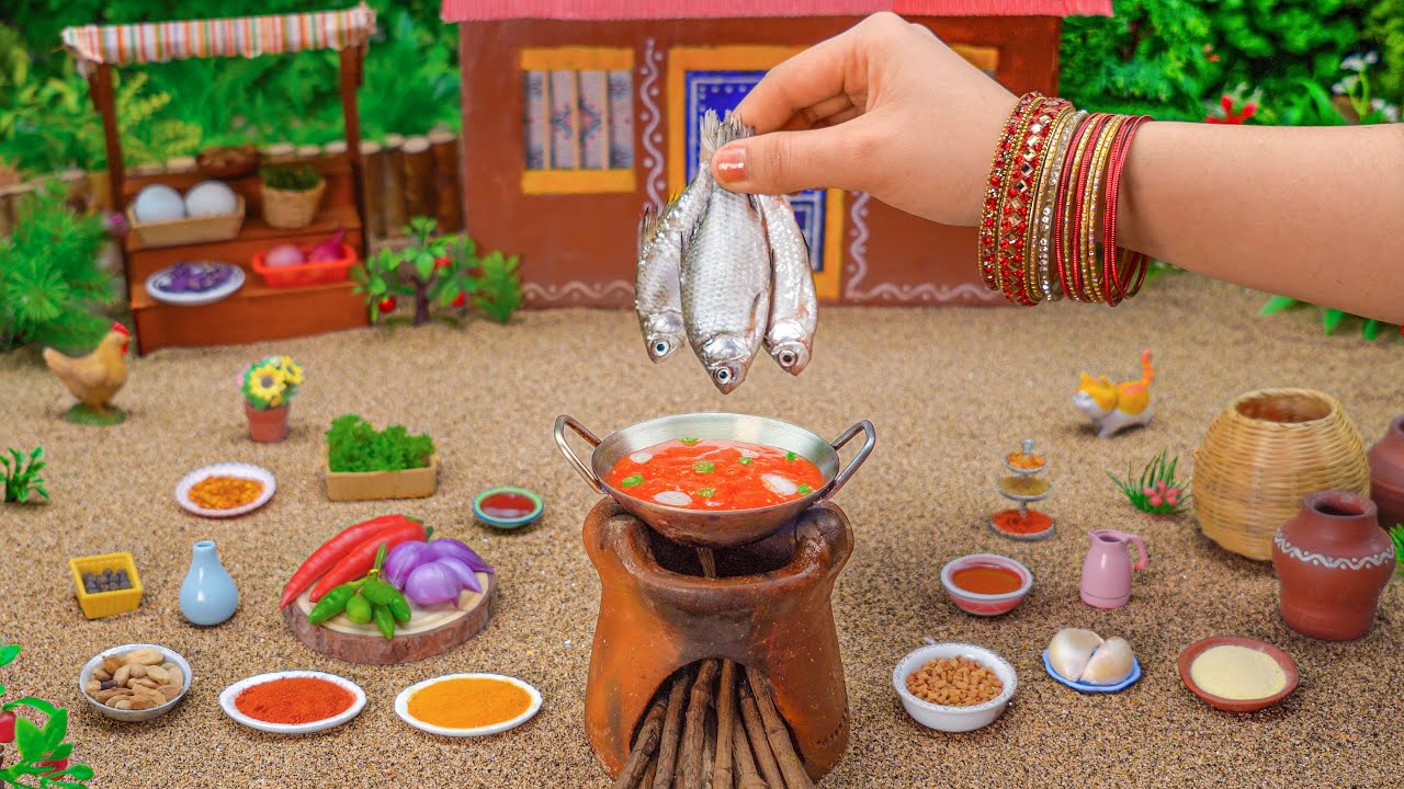 Miniature Rohu Fish Curry Recipe | Masala Fish Curry | Tiny Foodkey | Fish Gravy | Machli Salan