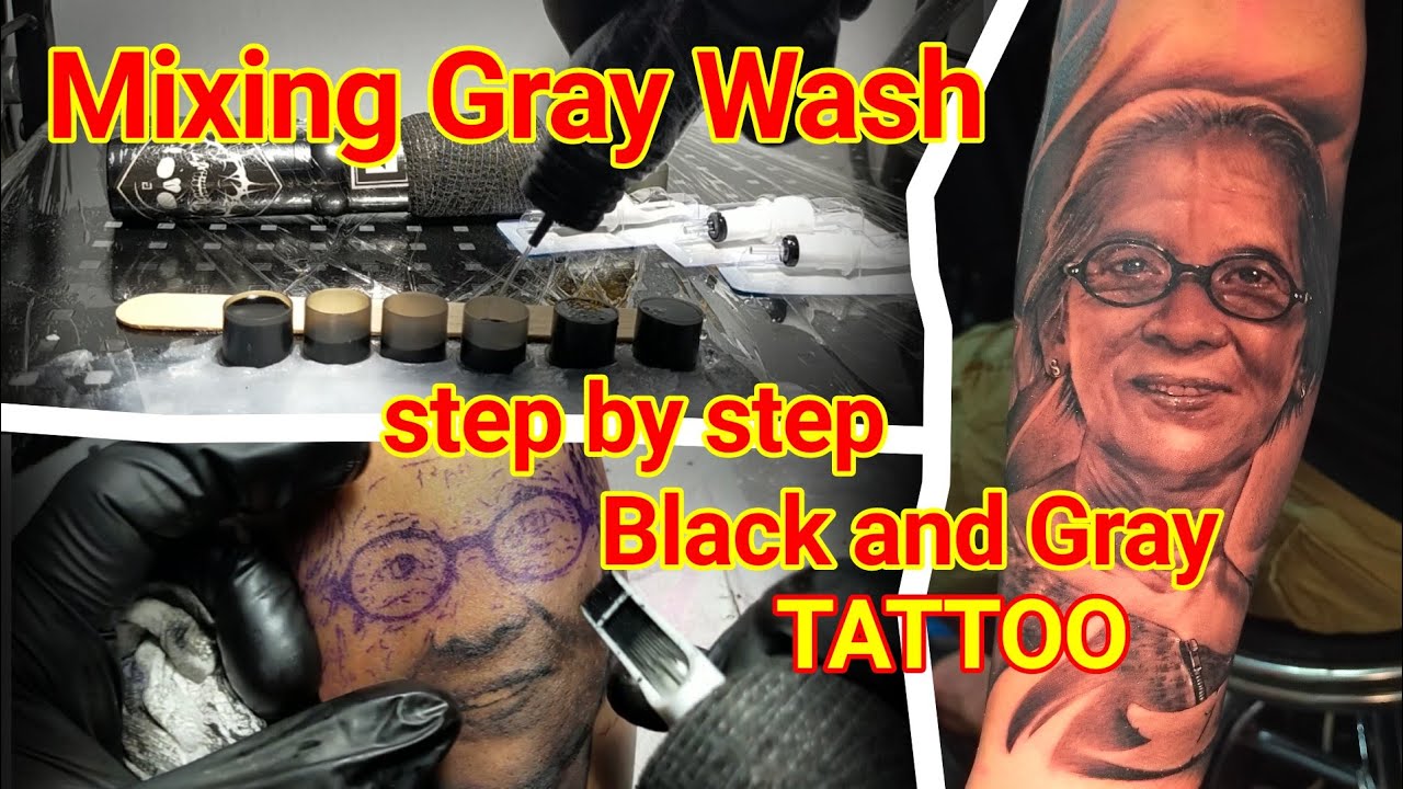How to Mix Gray Wash for Black and Gray Portrait TATTOO | kinakamusta ko kayong lahat by: MIKE KOSA