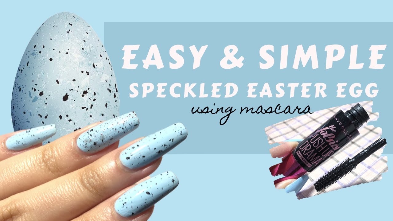 How To Do Speckled Easter Egg Nail Art Design Using Mascara | Simple and Easy | T's Nails