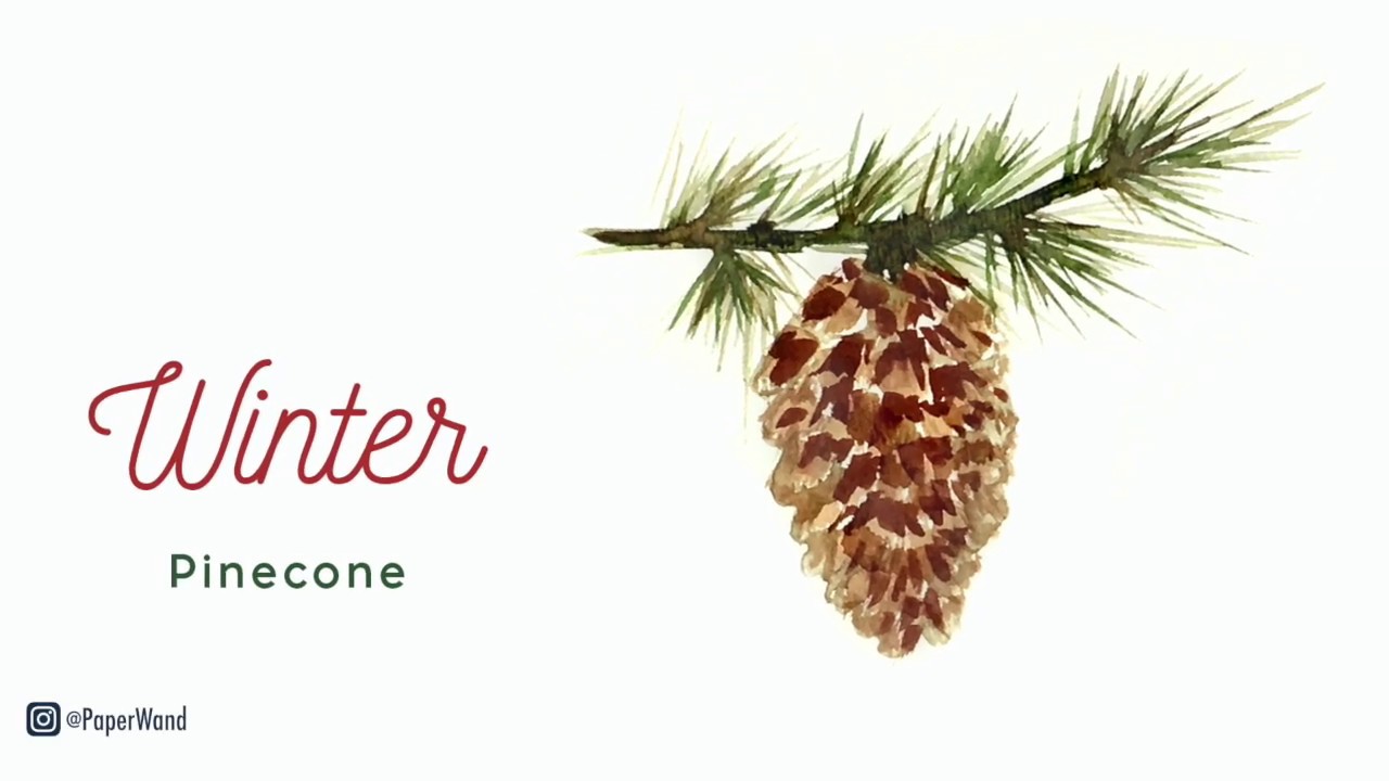 Winter Pinecone in Watercolor - Paint with Me