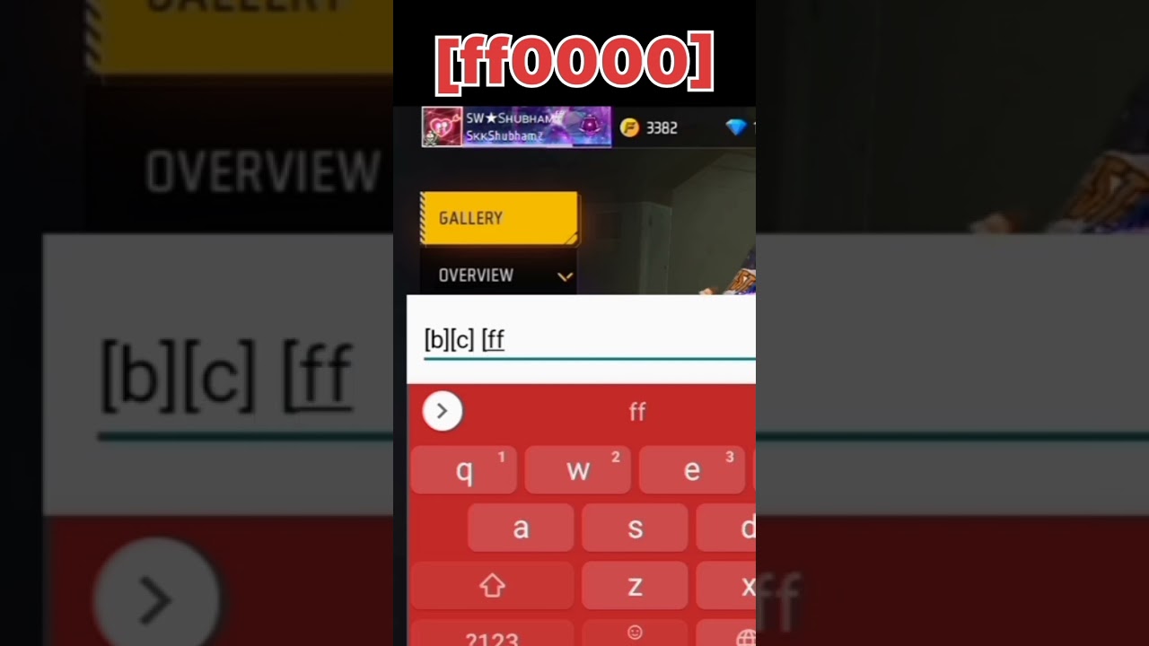 free fire ✨ red colour text code🔥