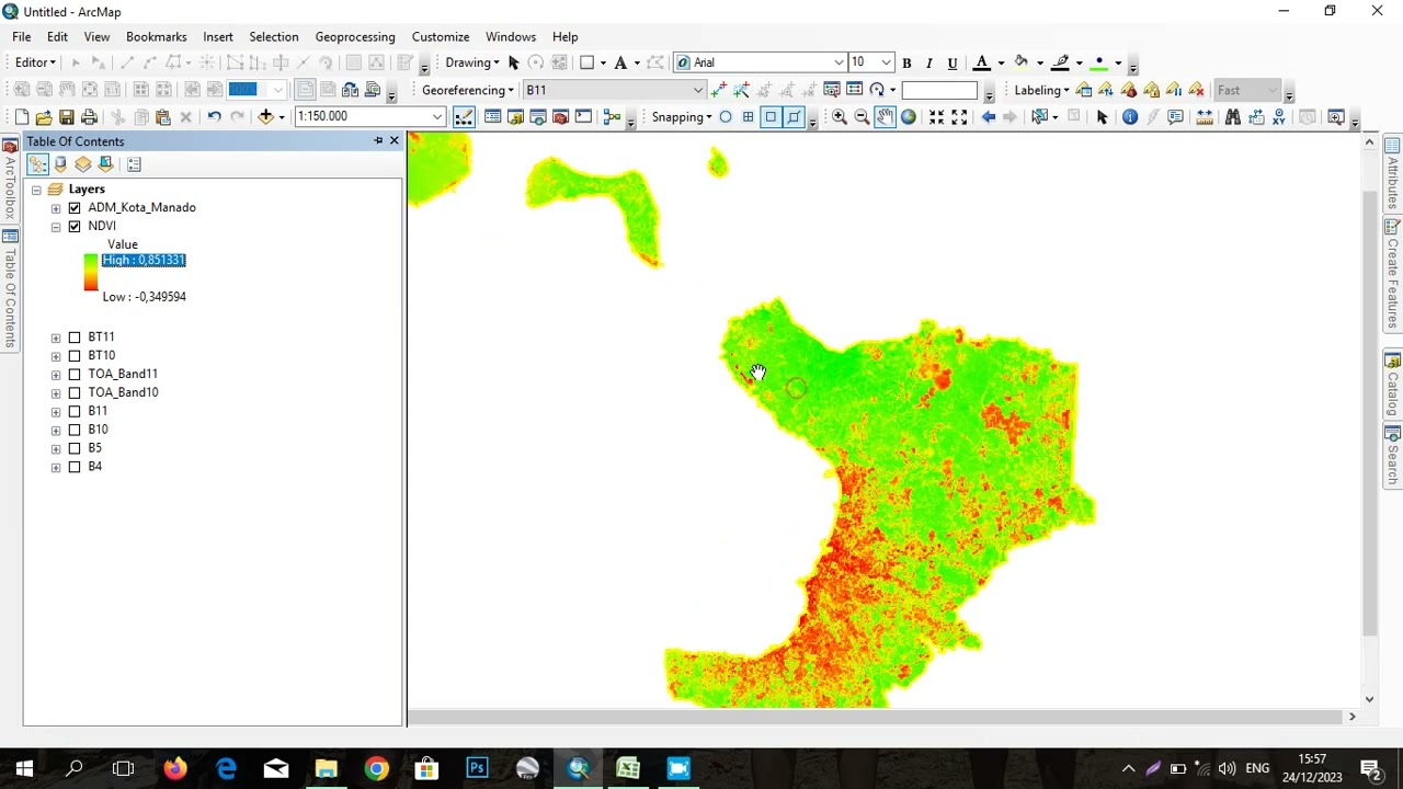 ANALISIS SUHU PERMUKAAN TANAH (LAND SURFACE TEMPERATUR) DENGAN CITRA LANDSAT 8 DI ARCGIS