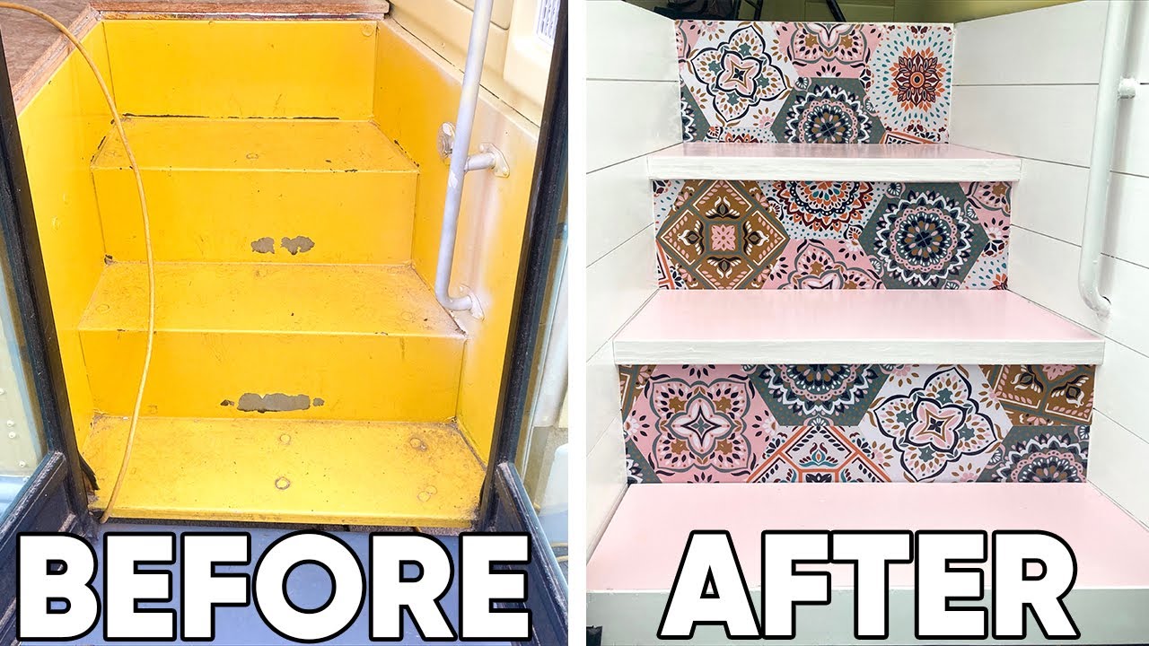Skoolie Stairs Build || Переделка школьного автобуса