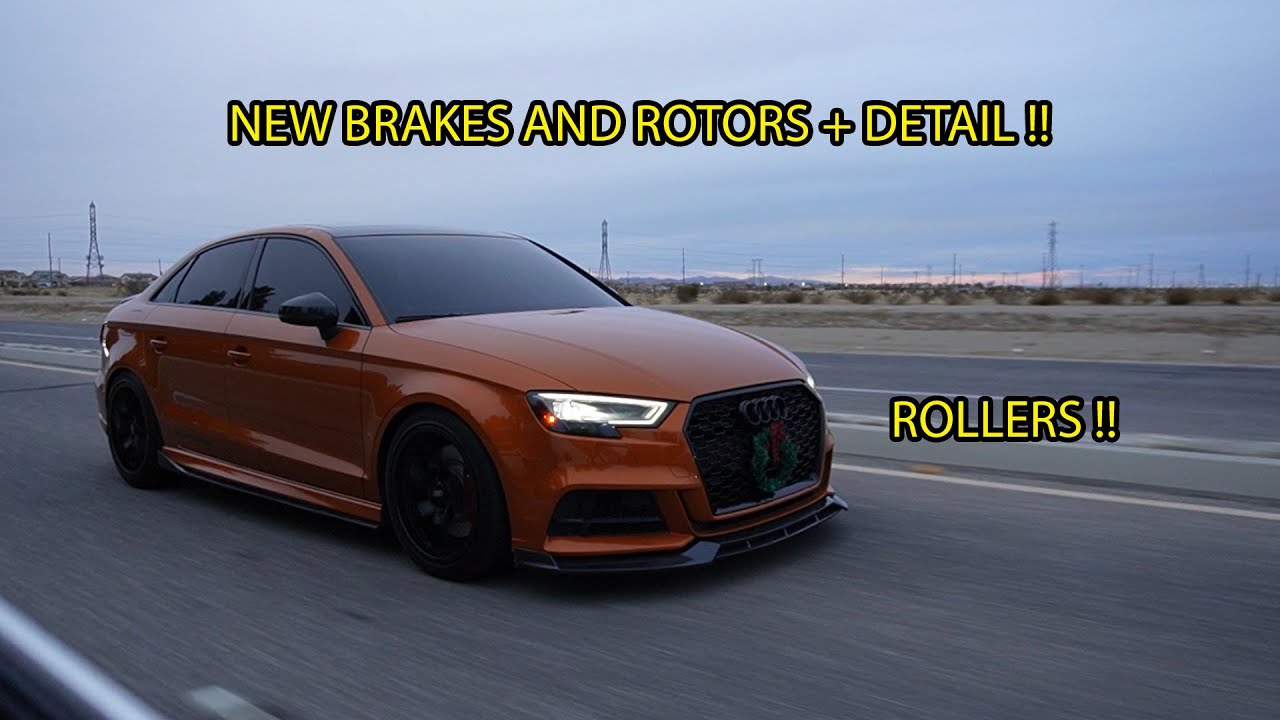 AUDI S3 GETS NEW BRAKES AND ROTORS + DETAIL !! (LOOKS SO GOOD ROLLING!!)