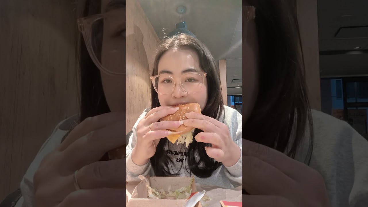 Eating burger 