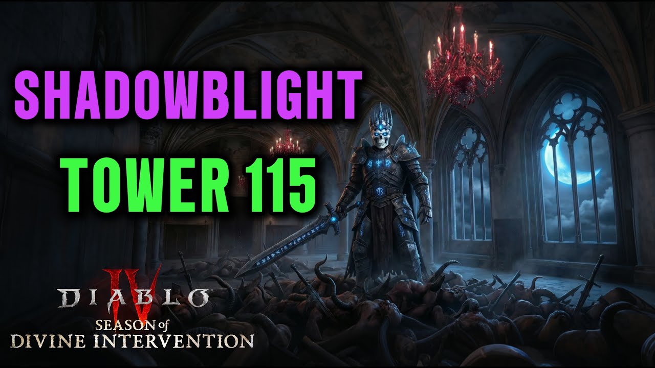 SHADOWBLIGHT NECRO TOWER 115 CLEAR [S11] | Diablo 4 Season 11 Necromancer S-Tier Build SKULM #skulm