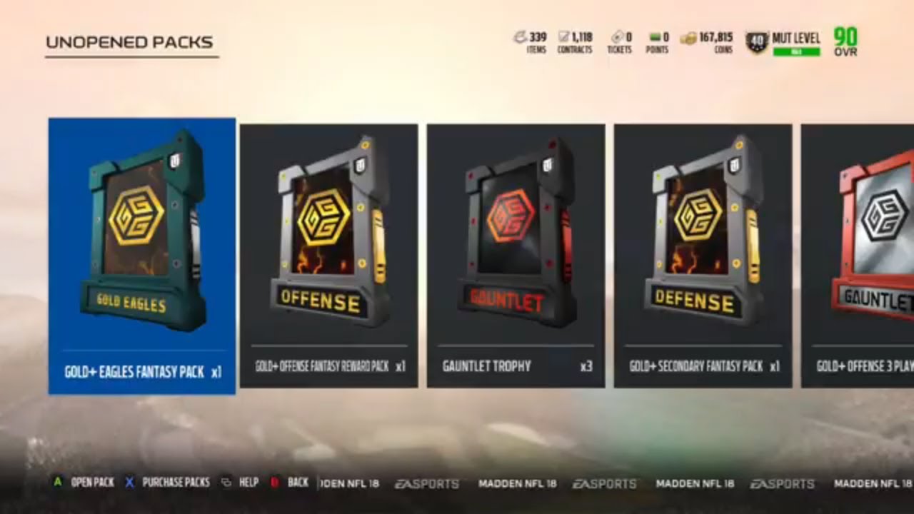 Madden 18 Ultimate Team All of my rewards from finishing the 15 new Gauntlet Solos