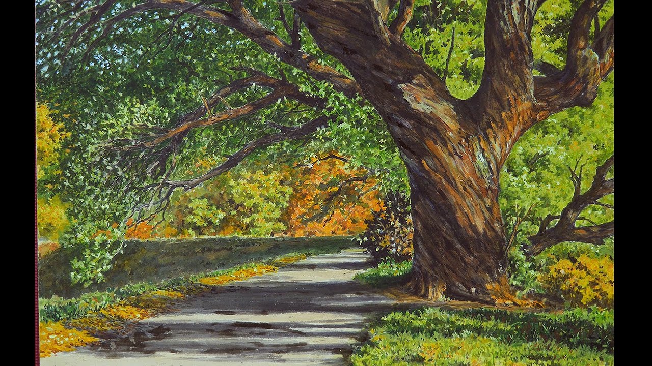 [작품][가을풍경화]🔹해가 지는 풍경그리기◆수묵채색풍경화🔷동양화 ◀ painting autumn landscape