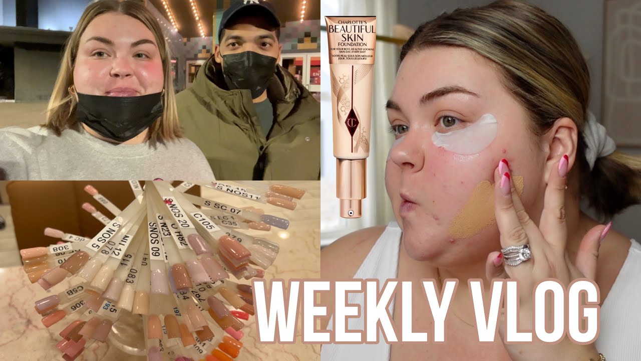 valentine’s day, foundation review, super bowl + new nails | vlog