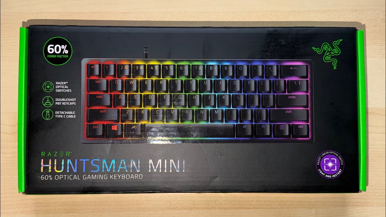 Razer Huntsman Mini Keyboard Purple Switches Unboxing 