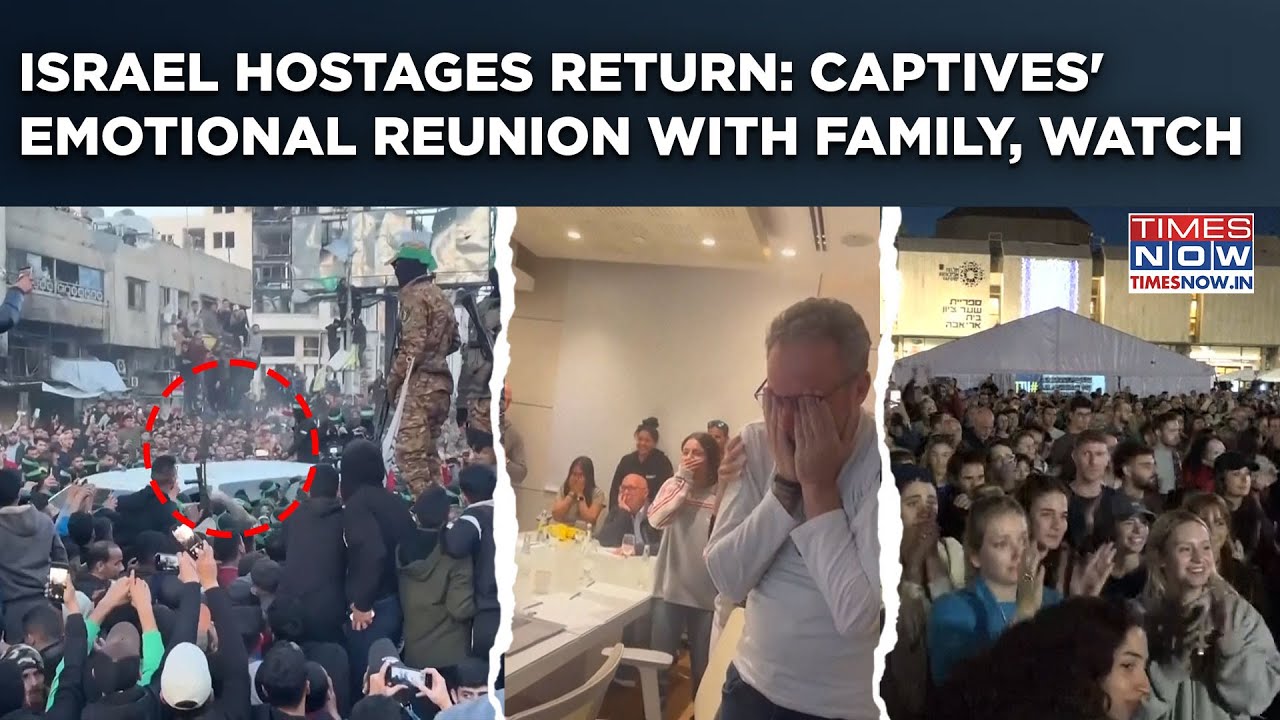 Israel Hostages Return: Watch- Emotional Reunion, Celebrations As Hamas Frees 3 Captives| Gaza Deal
