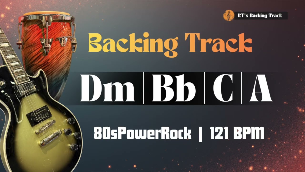 80sPowerRock BACKING TRACK Dm Minor | 121 BPM