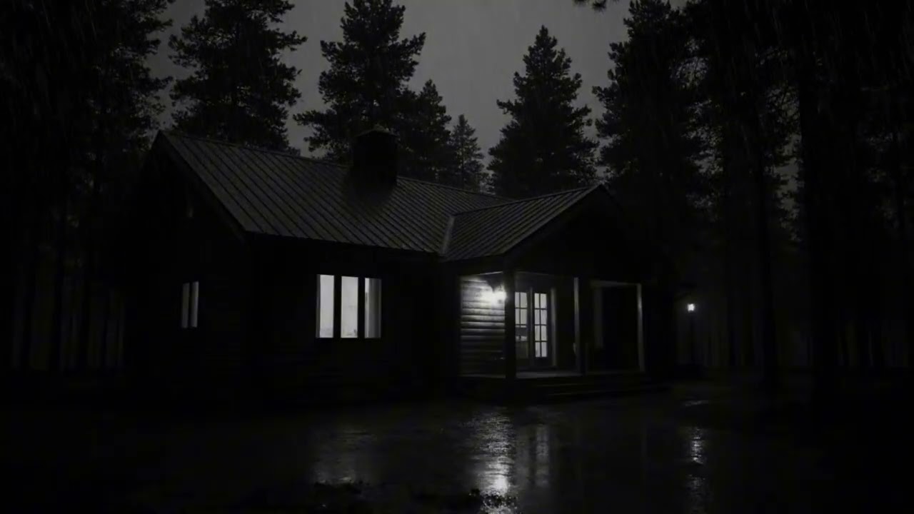 Cozy Cabin in Heavy Rain | Soothing Thunderstorm Ambience