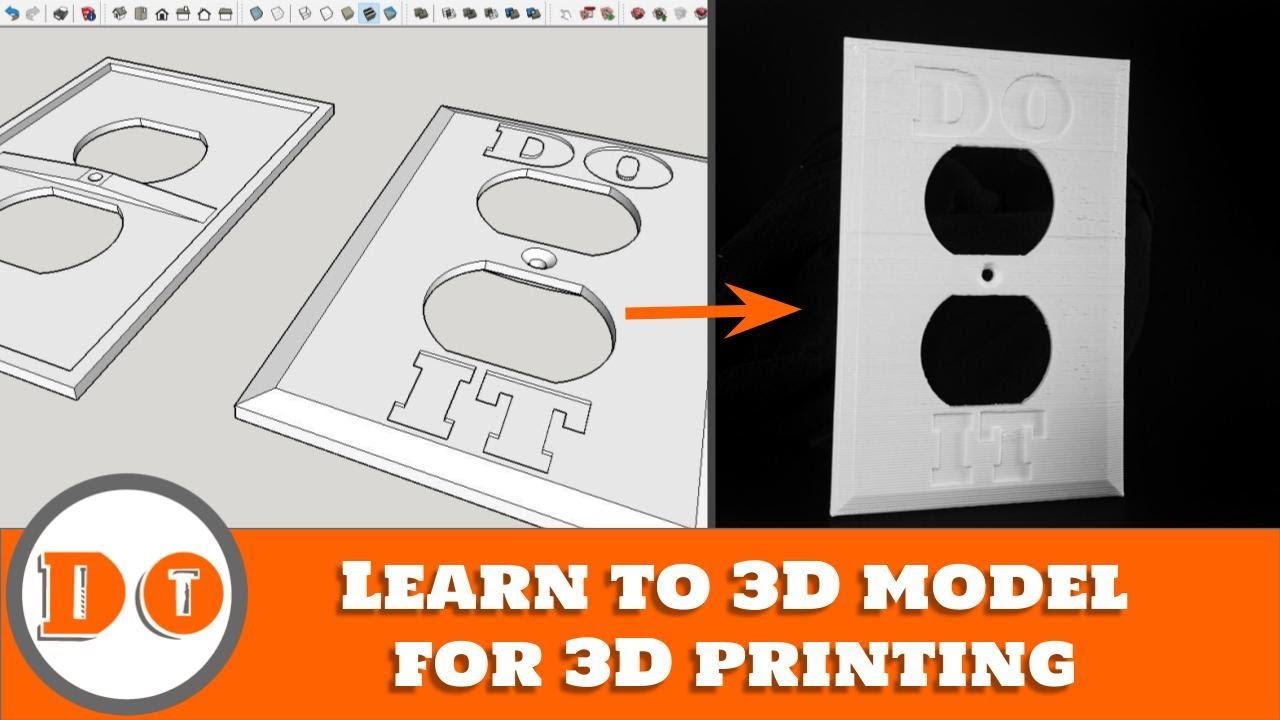 3D modeling Sketchup tutorial - Custom outlet wall plate