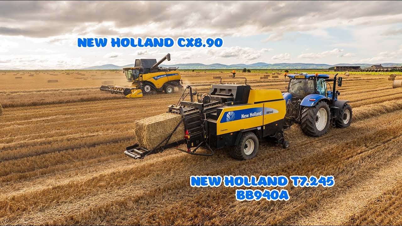 New Holland CX8.90 | Combine and Baling the 100 Acre field