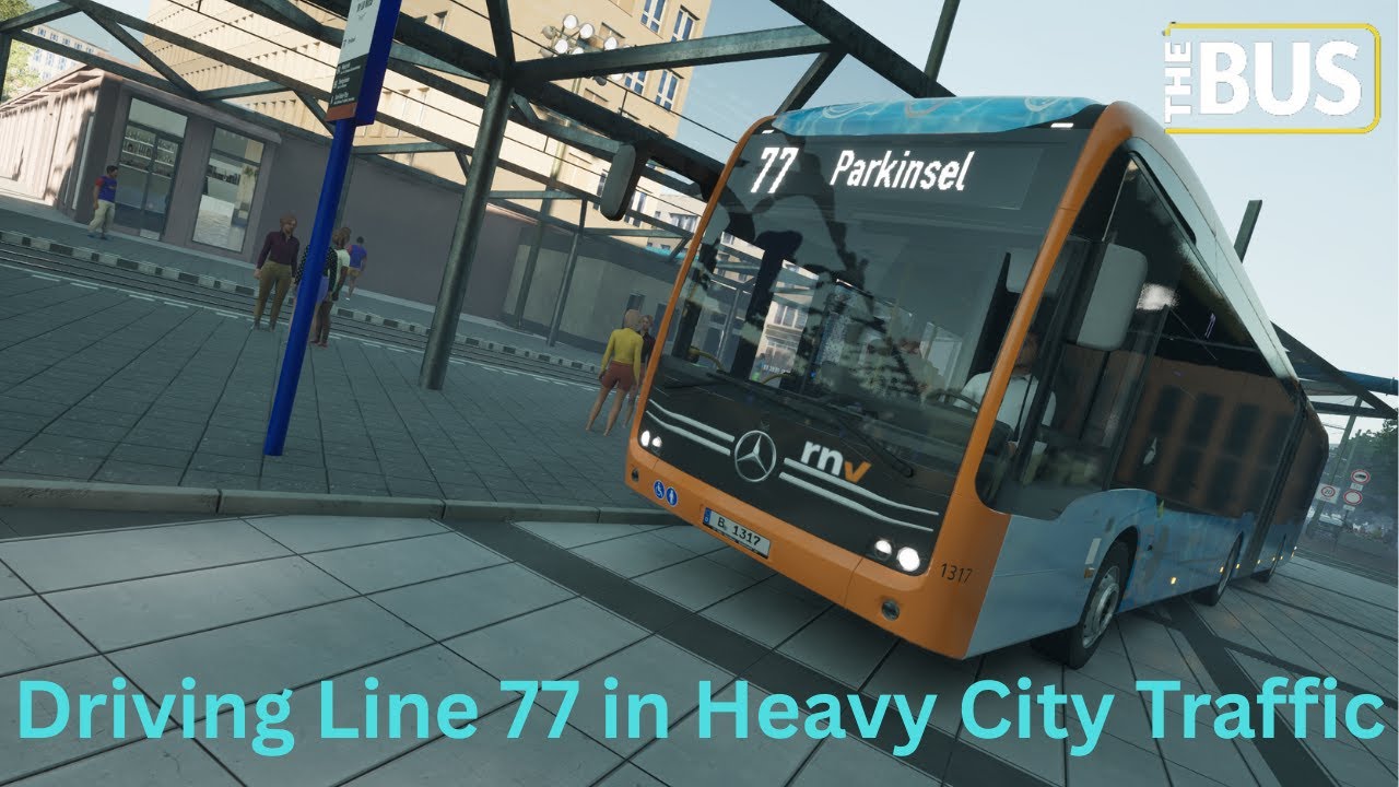 Driving  Line 77 rnv Through Heavy City Traffic