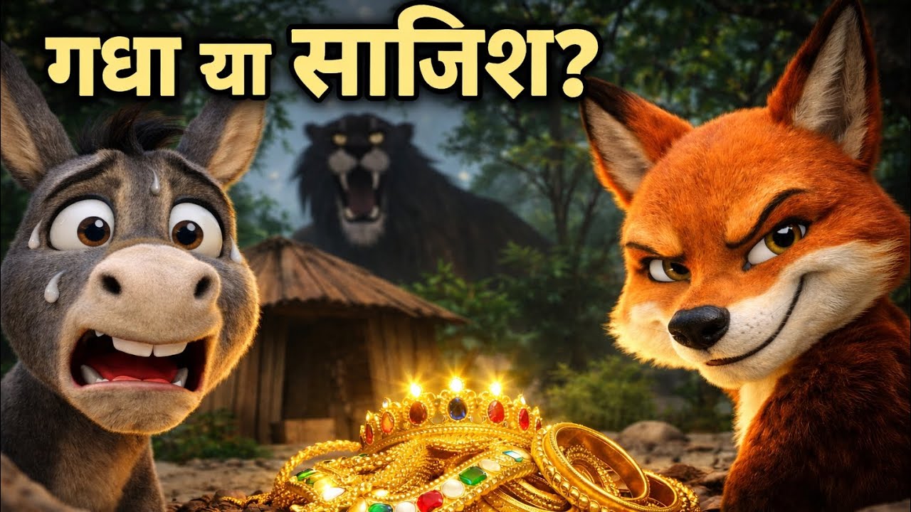 चालाक लोमड़ी ने गधे को फँसाया! 😱 जंगल में हुआ बड़ा धोखा | Hindi Kahani | Moral Story