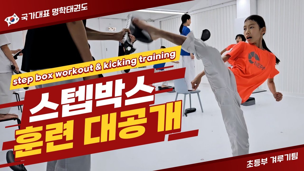 스텝박스 기초체력 & 발차기 훈련 (Korea Taekwondo Kyorugi Team Step Box Workout & Kicking Training)#스텝박스 #겨루기 #국명태