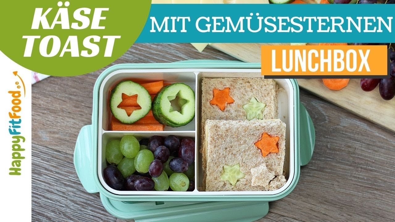K&auml;setoast mit Gem&uuml;sesternen in der Kinder Pausendose | schnelle Pausenbrot-Idee  |  5 Min. Pausenbox