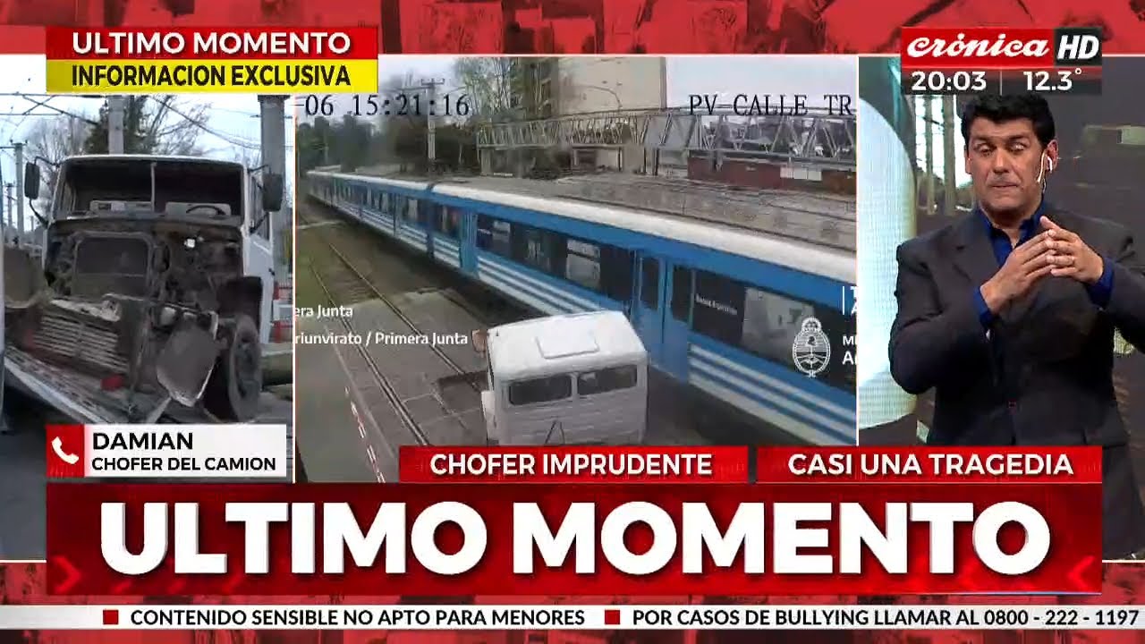 Habló el chófer del camion que embistió al tren: 