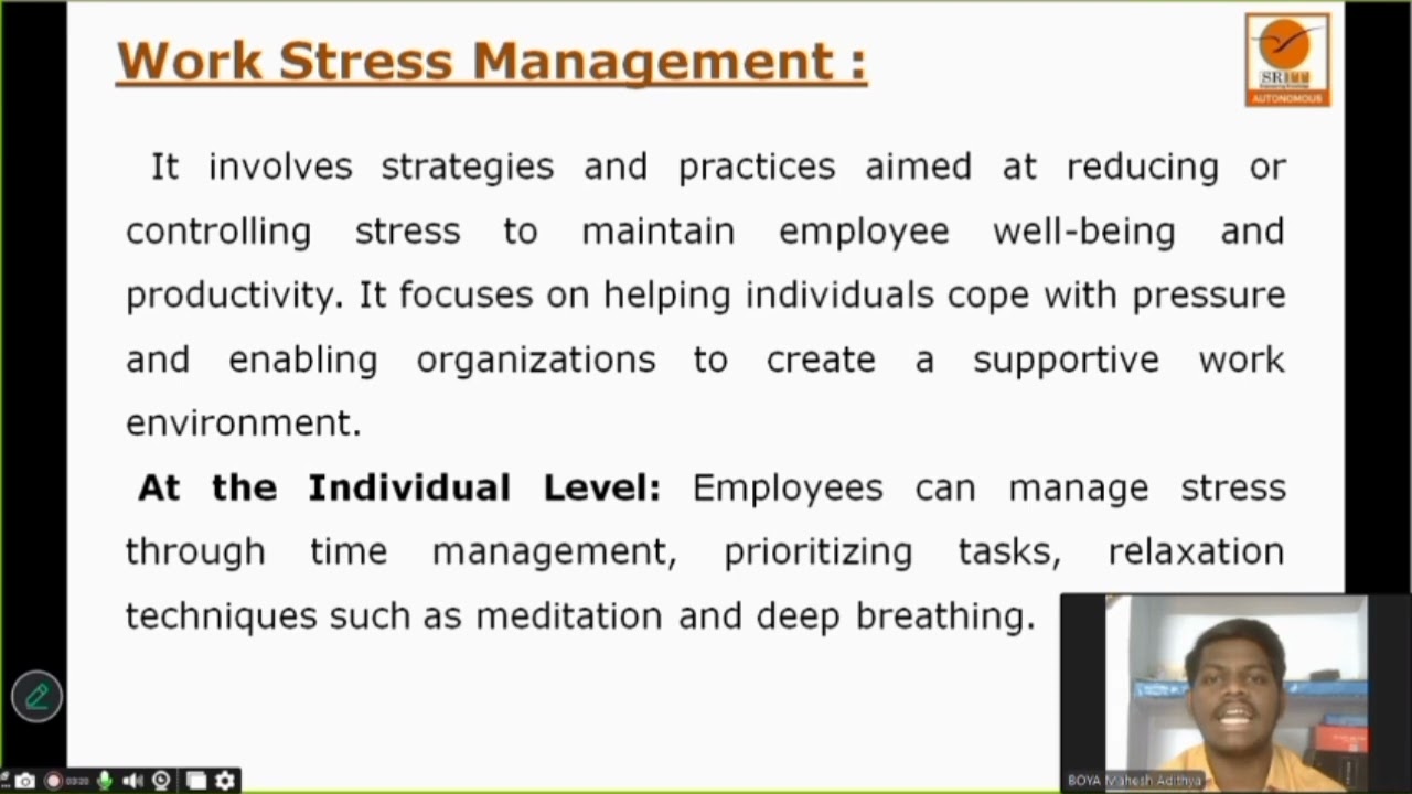 PPT about work stress management and managerial implications of organizational change 