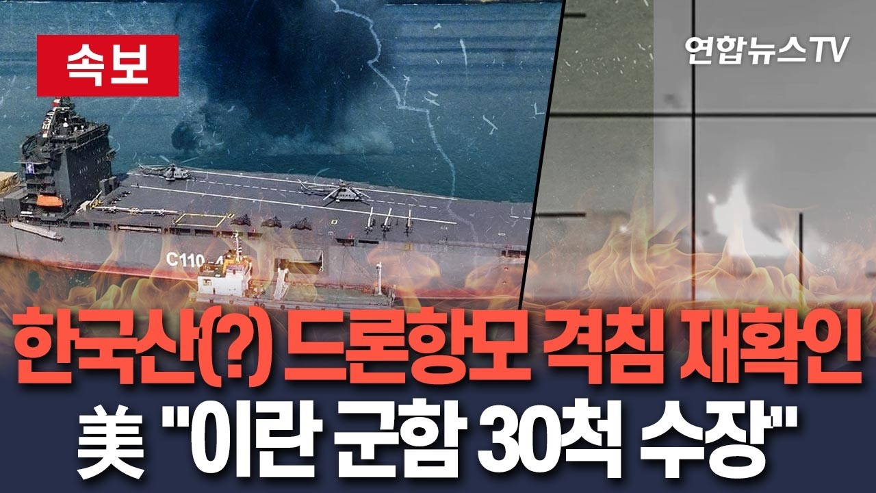 [🔴속보] 한국산 컨테이너 개조한 이란 드론항모 침몰 재확인…美 