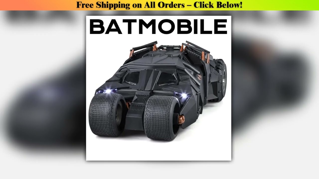 Large Scale 1:18 Batmobile Car Model Toy The Dark Knight Trilogy Sound Light Sliding Spray Alloy