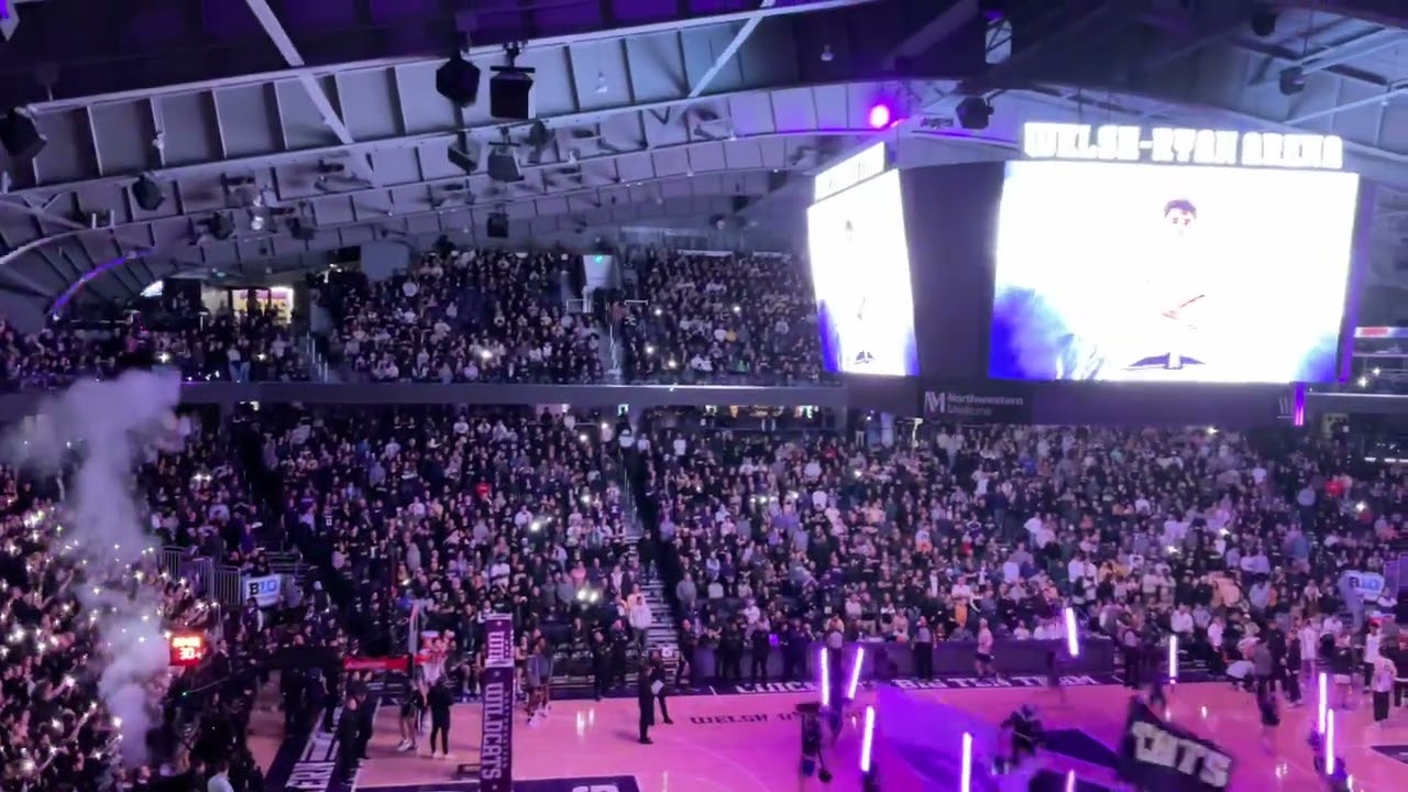 NU Men’s BasketBall 2023-2024 Intro Video And Starting LineUps vs. Purdue BoilerMakers