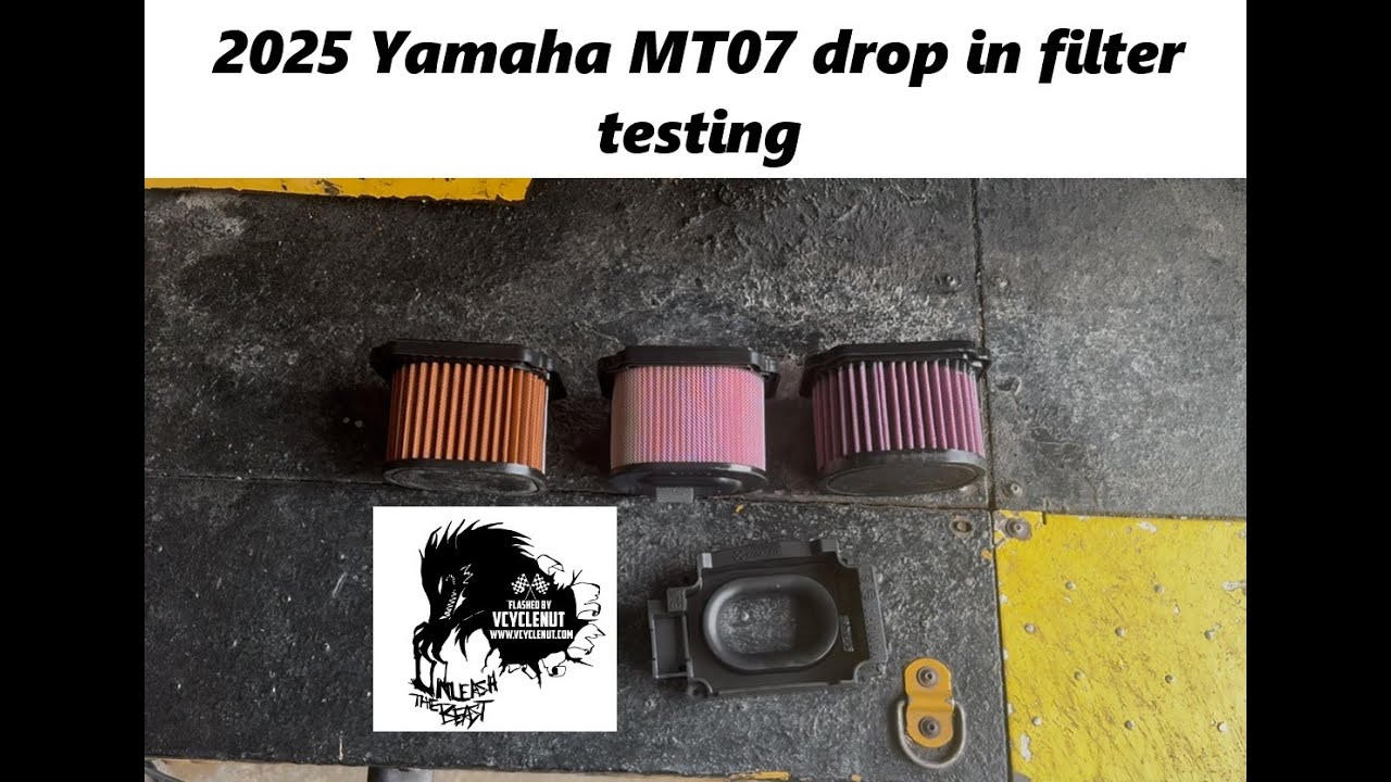 2025 Yamaha MT07 drop in air filter testing : Flashed by Vcyclenut