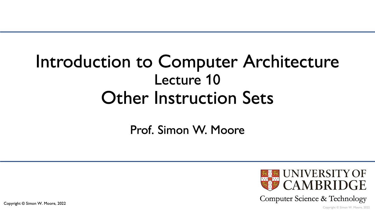 Lecture 10: Other Instruction Sets
