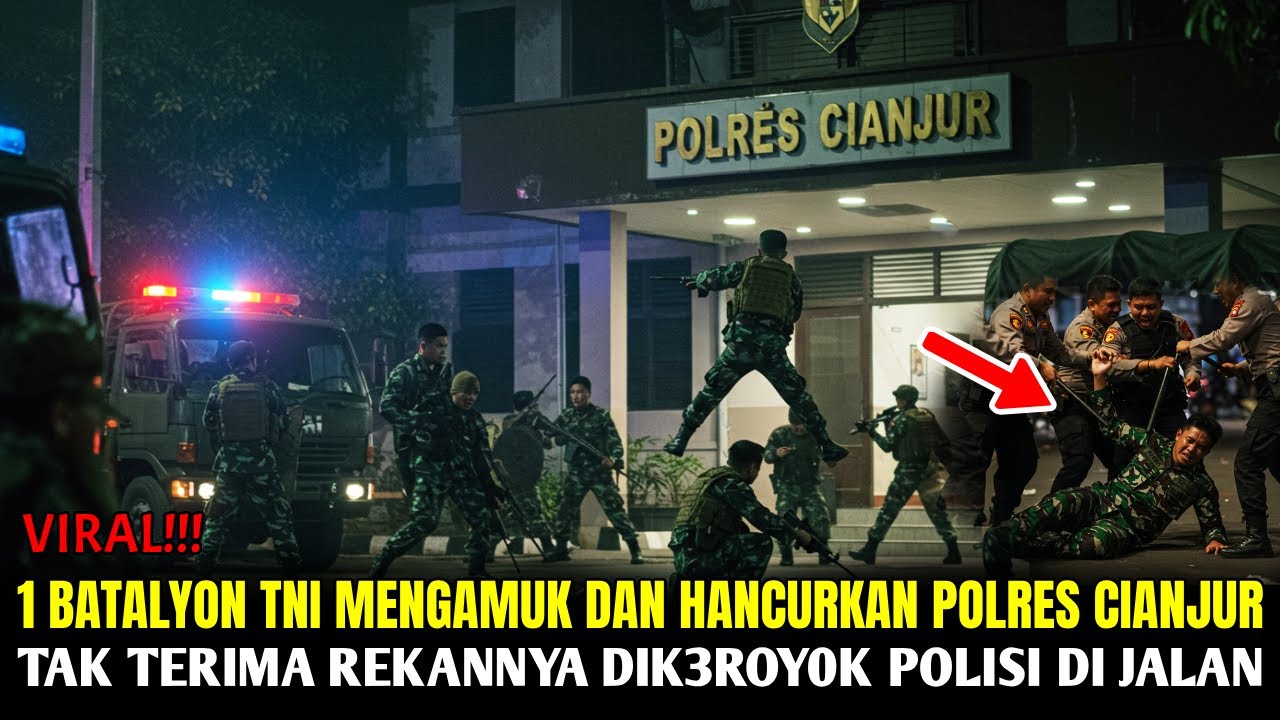 1 PRAJURIT DIKEROYOK POLISI, 1 BATALYON TNI DATANG MENGAMUK! POLRES HANCUR!