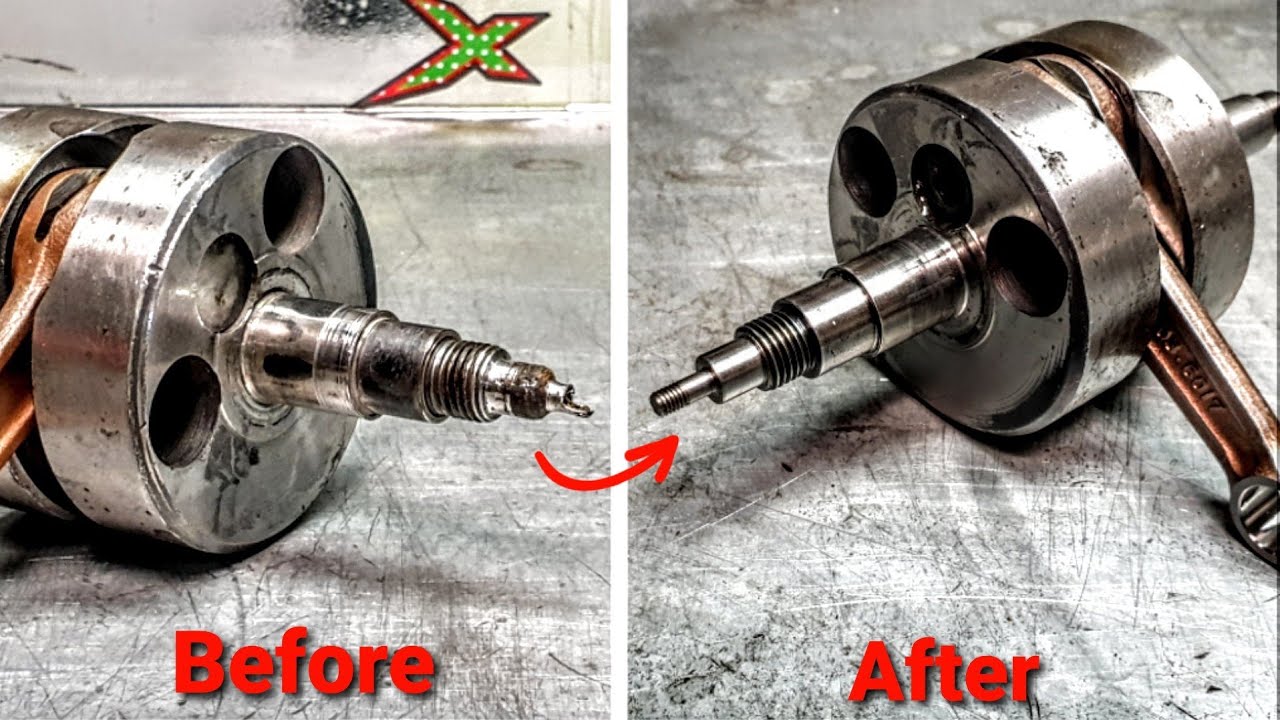 Repair of the damaged 2T motorcycle crankshaft - KTM GXE 50 - year 1986 . . . . part 1.