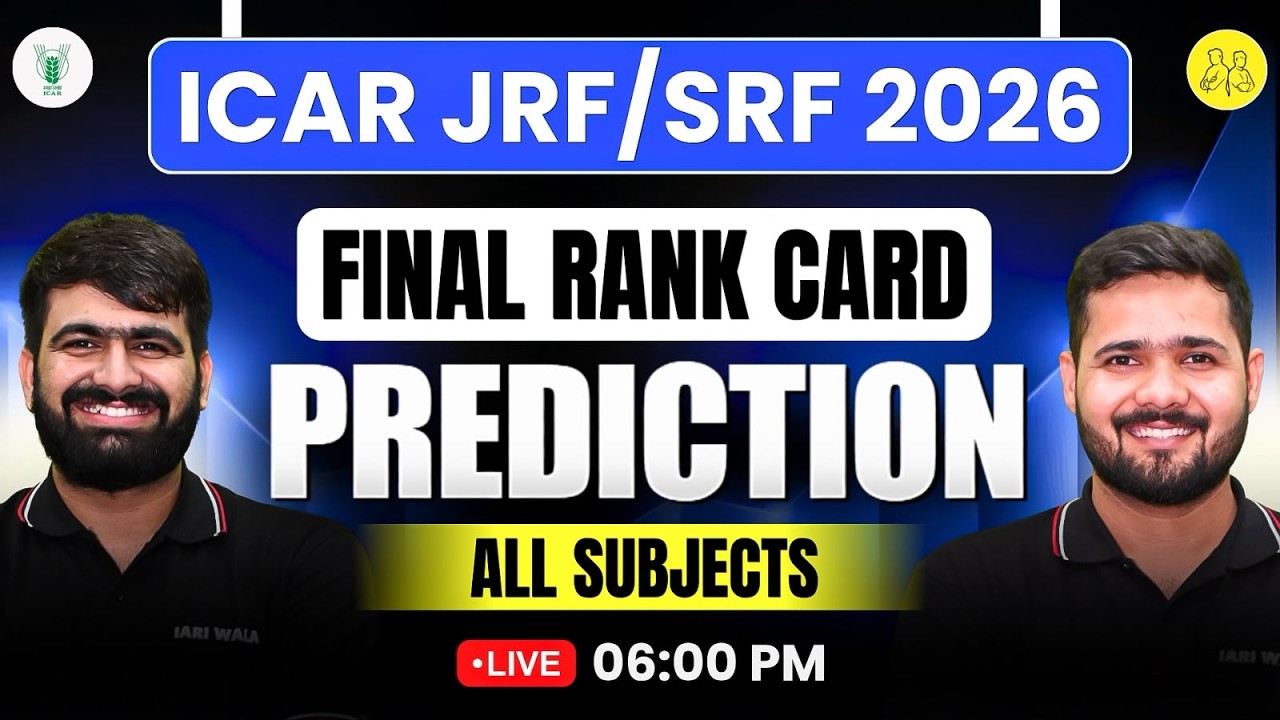 ICAR PG JRF & PhD SRF 2026 Rank Prediction | All Subjects | Check Your Expected Rank