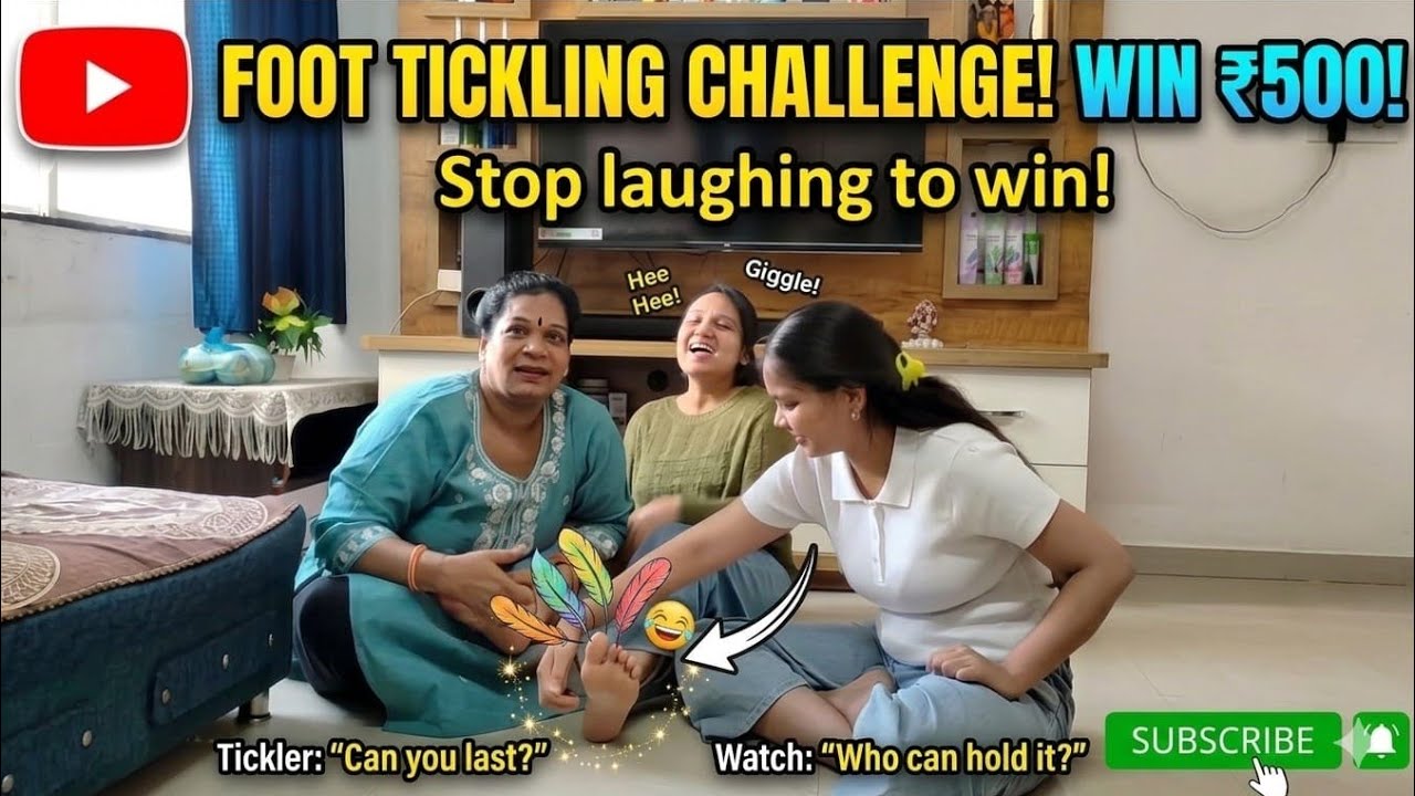 Feet tickle challenge 🤣 🦶Tickle challenge tha ya hasi ka thikaana? My feet are officially traumatiz