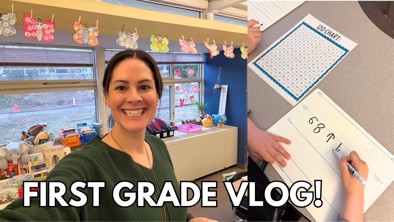 Opinion Writing, Words with Consonant Blends, and Place Value! // First Grade Vlog
