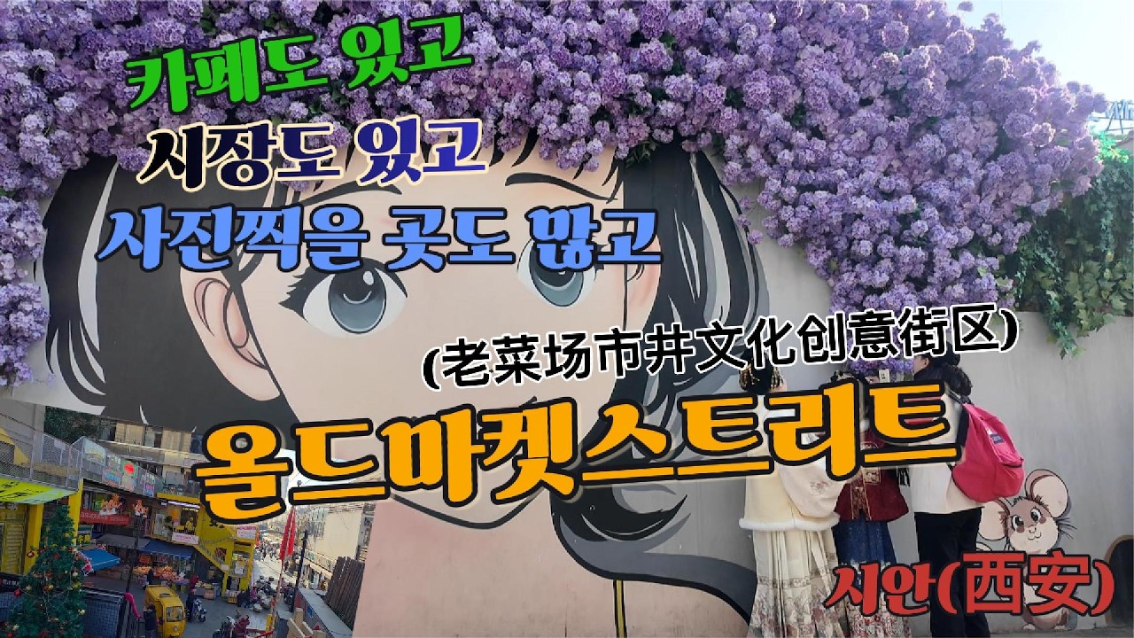 성벽 바깥 밑쪽을 따라 카페,시장도 있고 사진찍을 이쁜 곳이 많은 곳/올드마켓 스트리트(老菜场市井文化创意街区)/시안(西安)/# 202