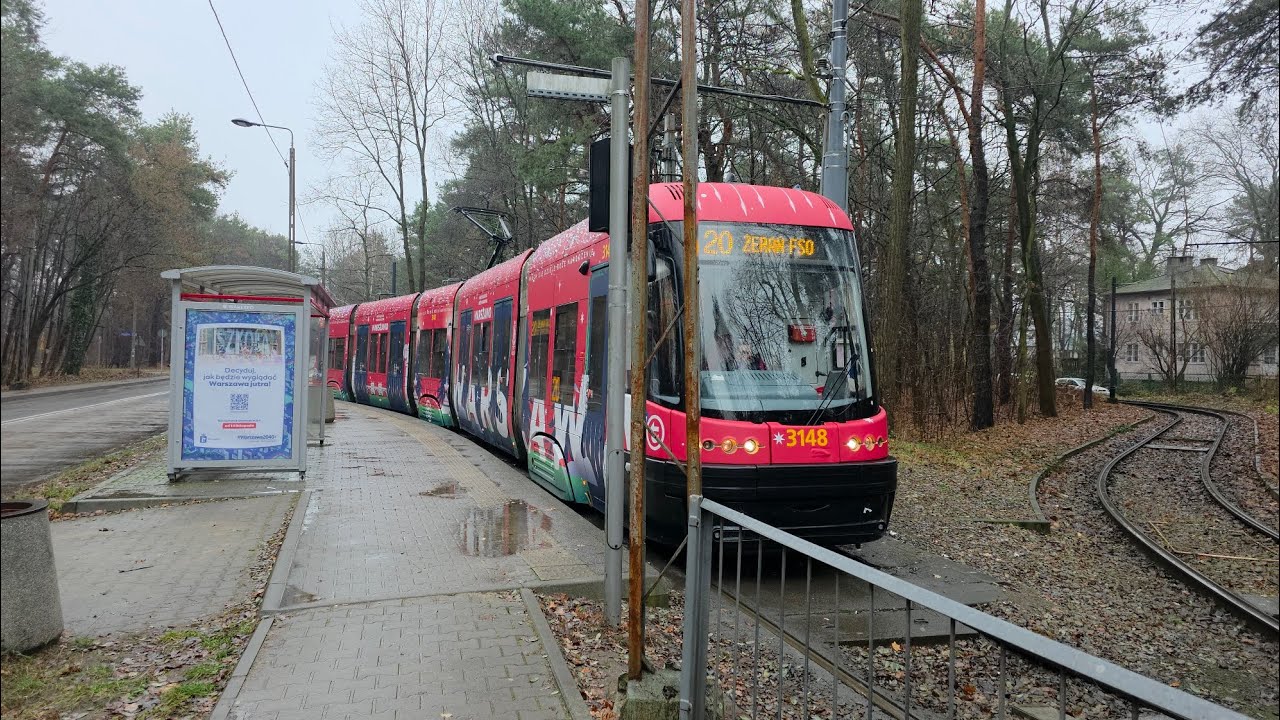 Świąteczny Tramwaj Warszawski 2025. Linia 20. 09.12.2025.