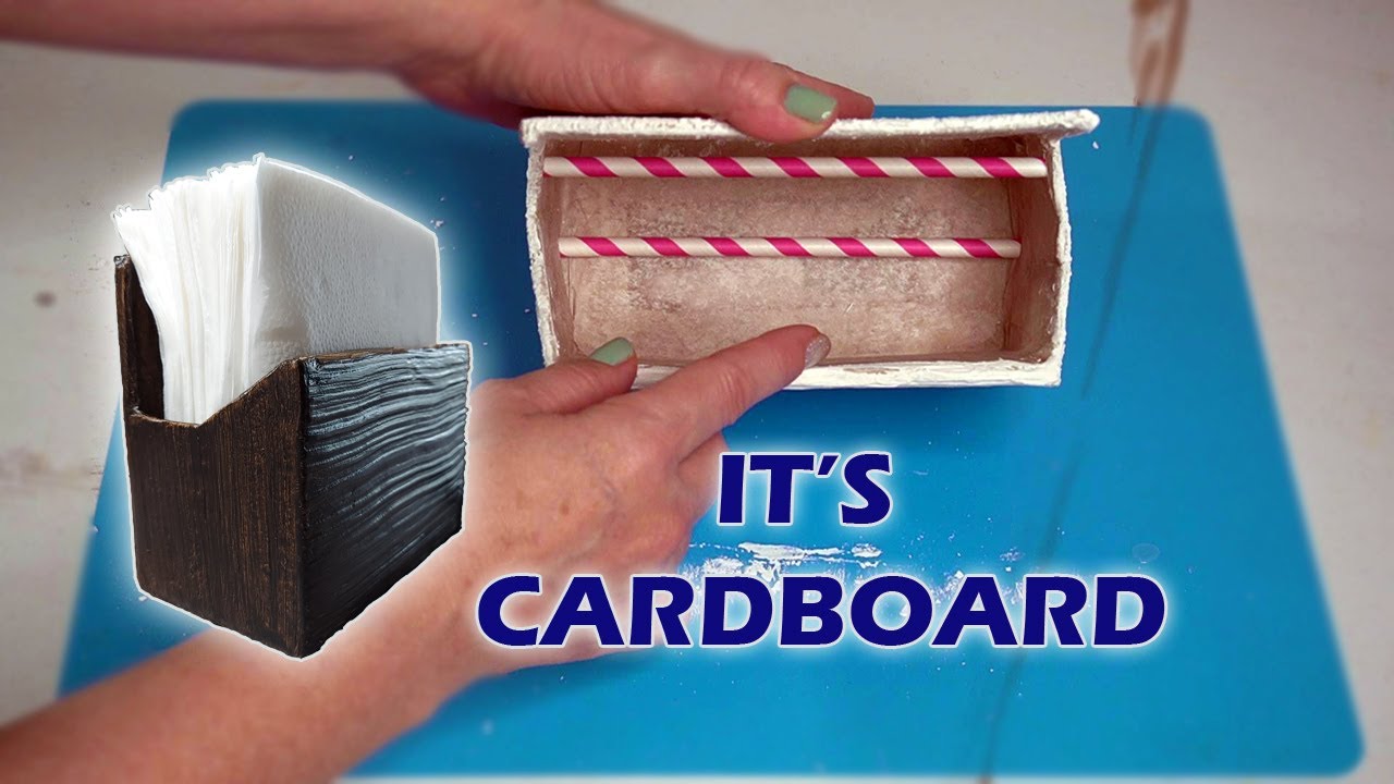 Never Throw Away Cardboard! Faux Wood Napkin Holder FAST AND EASY CRAFTS