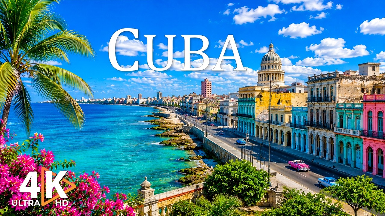 Cuba 4K UHD | Relaxing Caribbean Streets, Ocean Views & Latin Rhythm | Relaxing Music