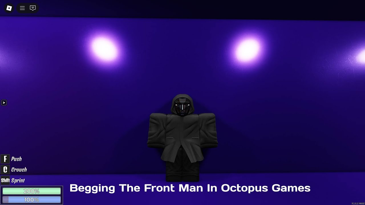 Begging the Front Man in Octopus games.