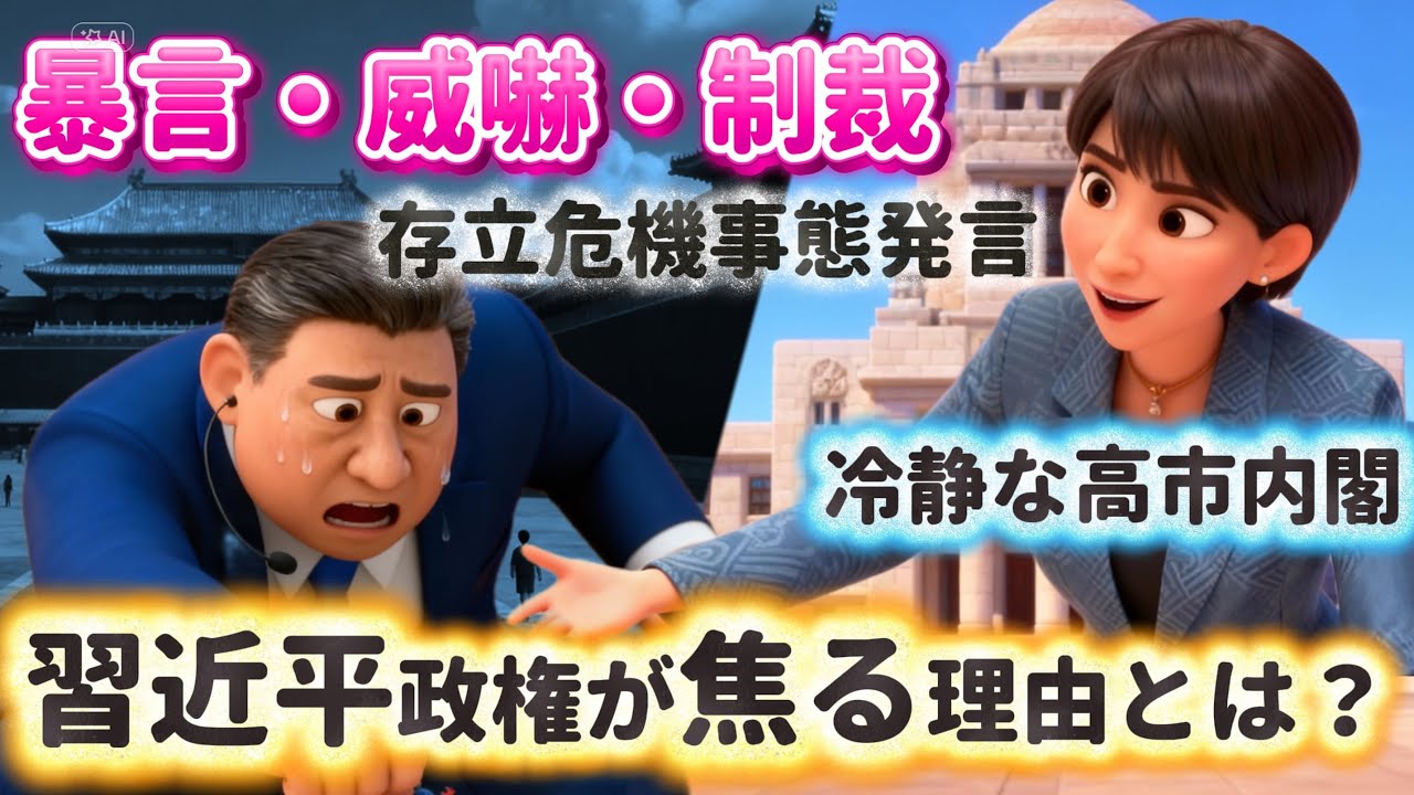 暴言・威嚇・制裁。怒る中国共産党！習近平はなぜ高市内閣の「存立危機事態」発言にこだわるのか？日本が放った太平洋進出を阻む「3本の矢」と台湾侵攻の結末