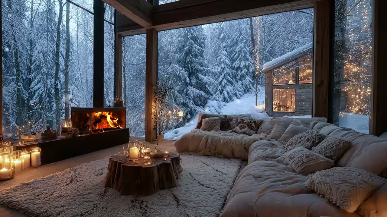 Relaxing Candle Piano Soundscape ❄️ Soft Snowfall Ambience for Focused Work and Inner Peace