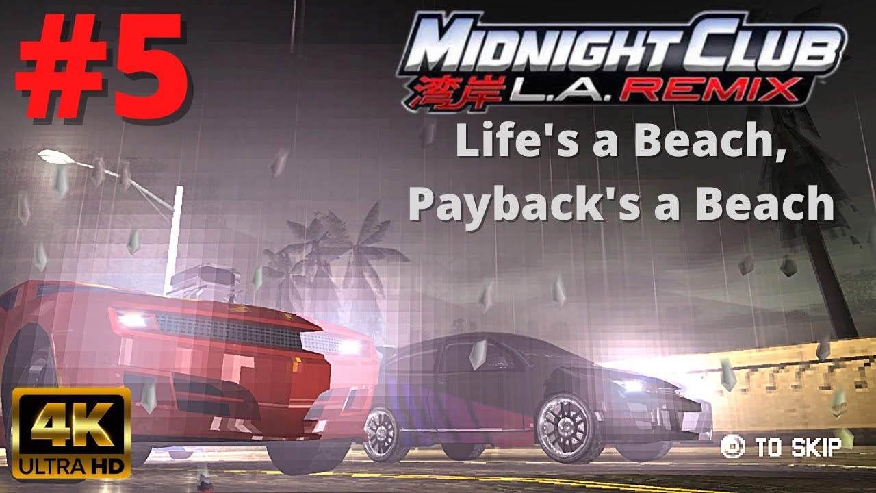 Midnight Club: L.A. Remix [4K60][PSP] - Part 5 - Life's a Beach, Payback's a Beach (Los Angeles)