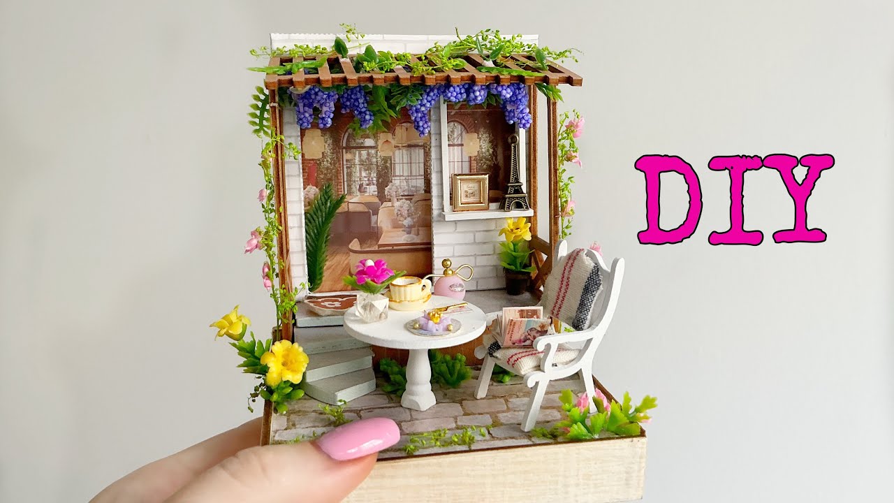DIY☺︎ miniature dollhouse. Flowers garden