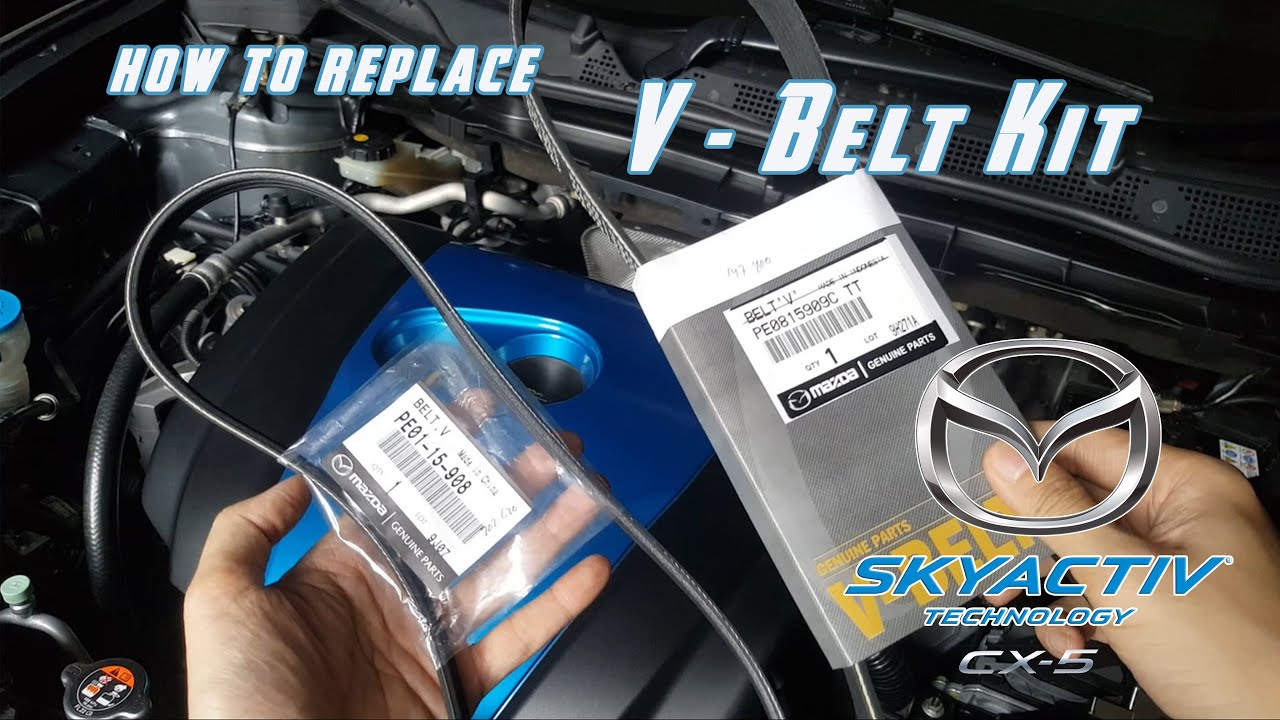 Mazda CX 5 CX 3 Mazda 2 Mazda 6 Biante Skyactiv How to replace V belt / Water pump belt .