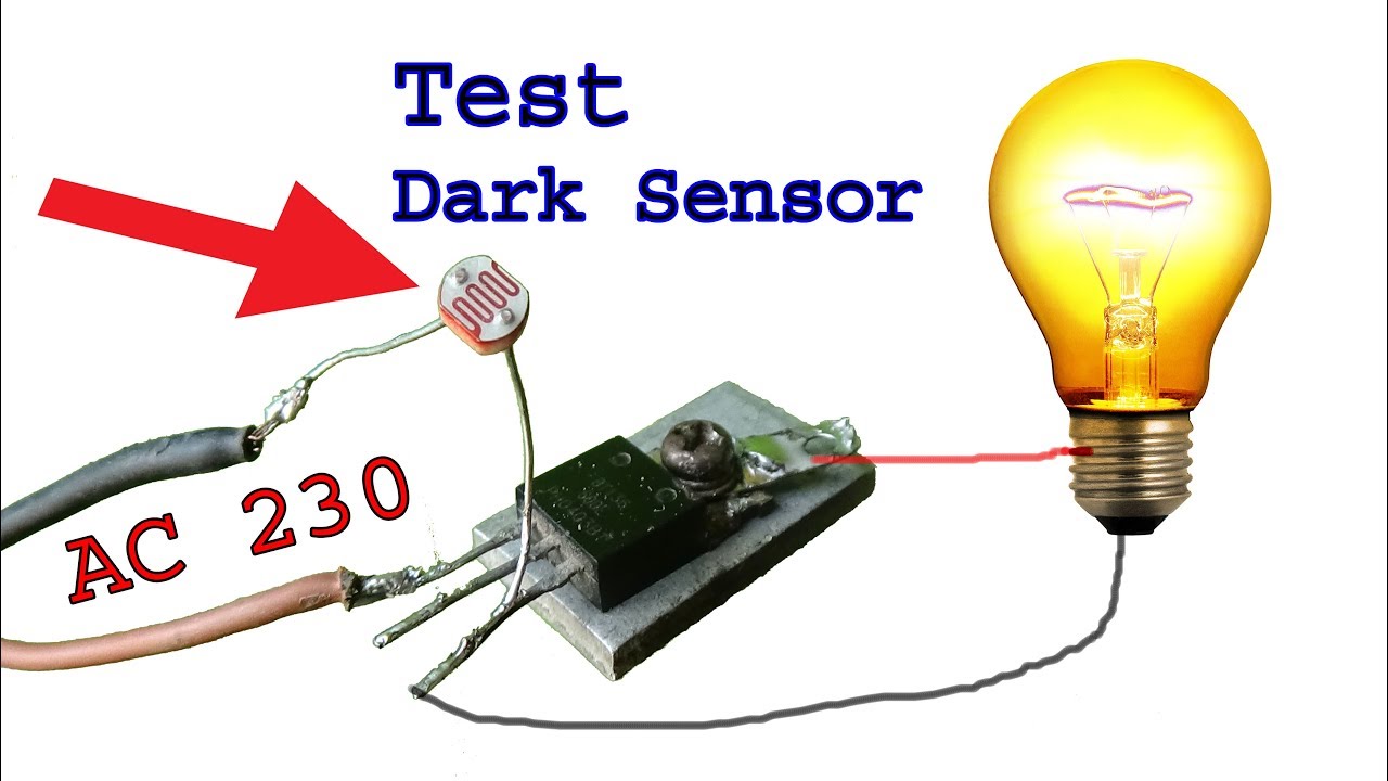 Make AC 230 V dark light sensor & live test auto ON OFF dark sensor