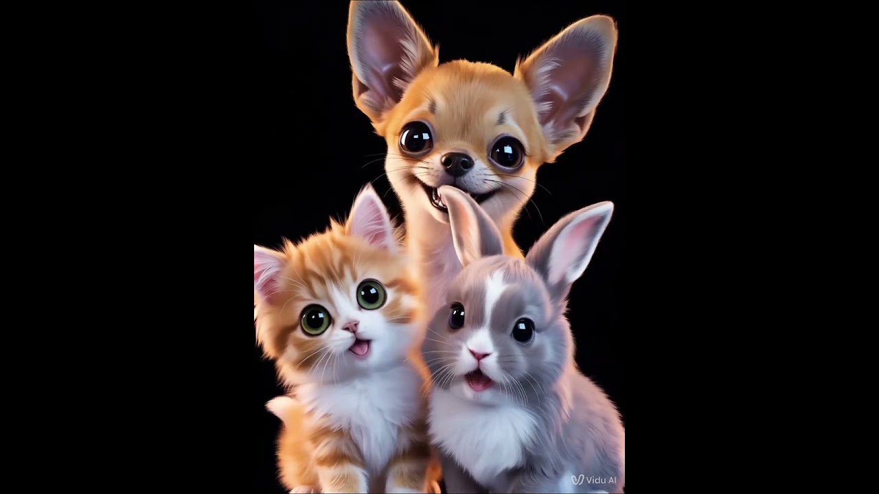 Funny animals sing on a black background. Animation to music. like and subscribe to the channel!
